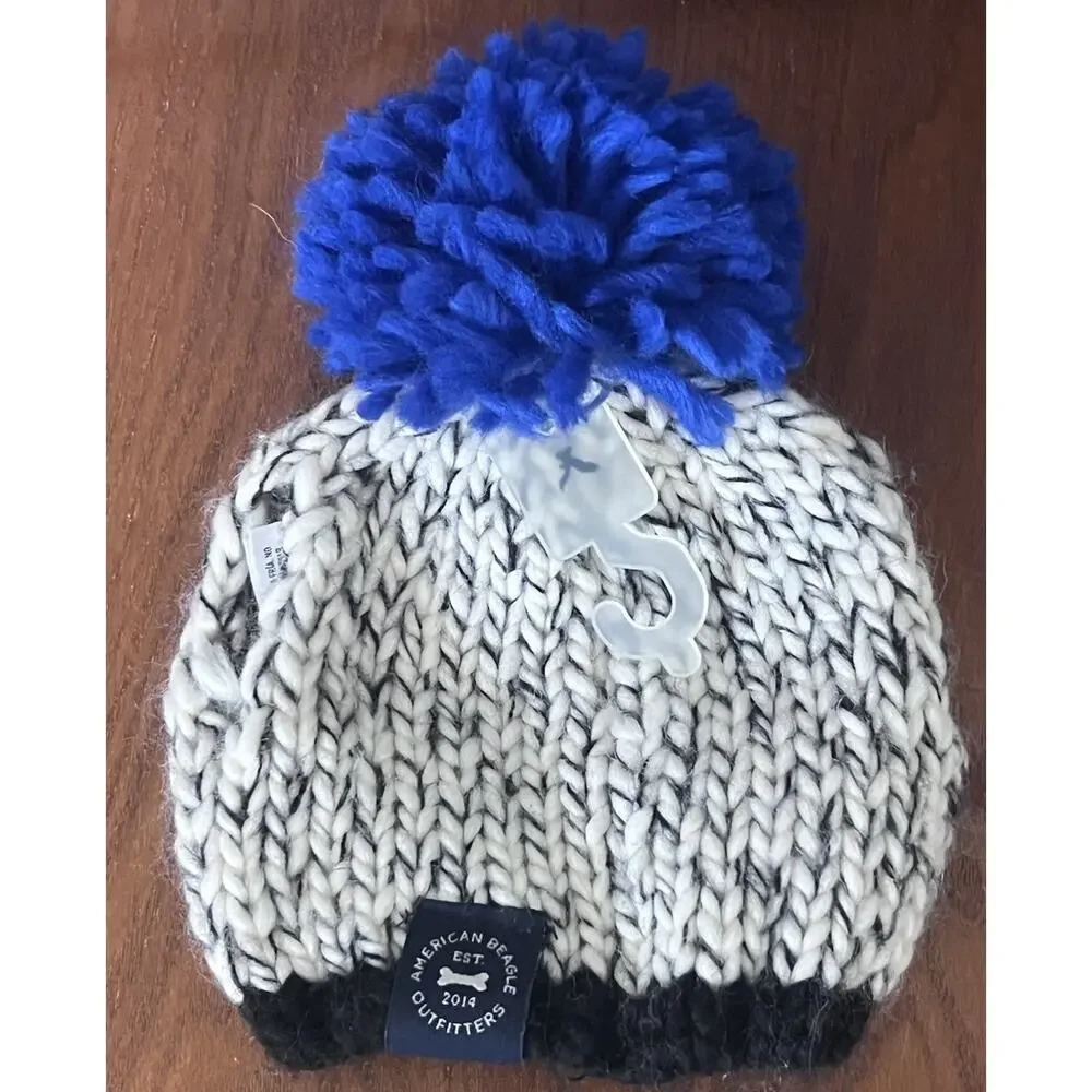 American Eagle (Beagle) Small Dog Knit Pom Pom Beanie Hat Cap NEW